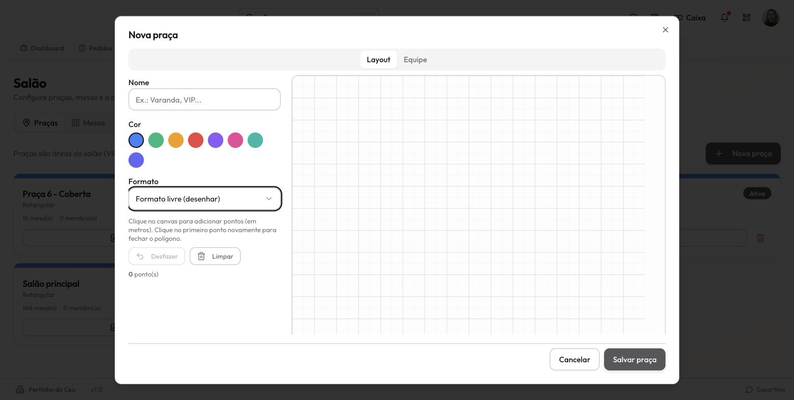 Formato livre: canvas de desenho com Desfazer, Limpar e contador de pontos